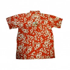 Havajská košile oranžová - bílé květy